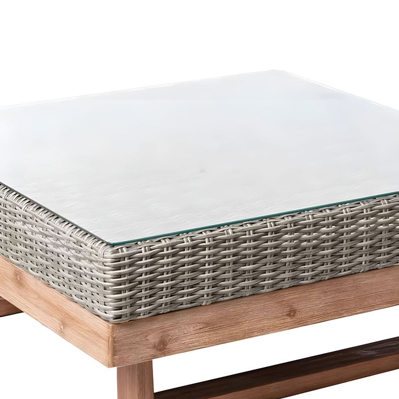Garden Coffee Table Aged Grey Synthetic Rattan