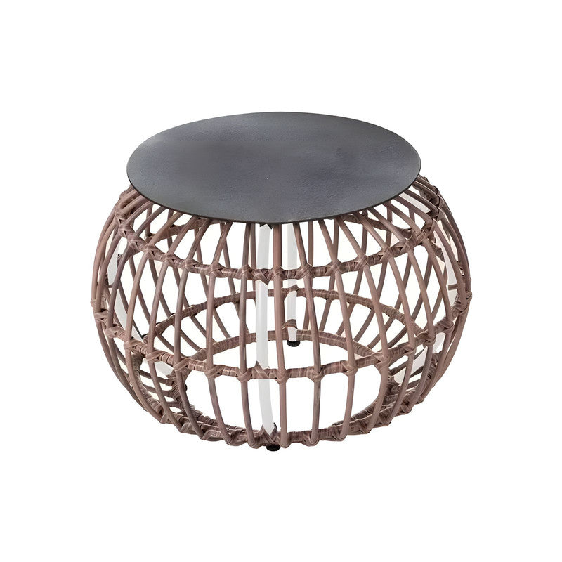 Synthetic Rattan and Glass Coffee Table