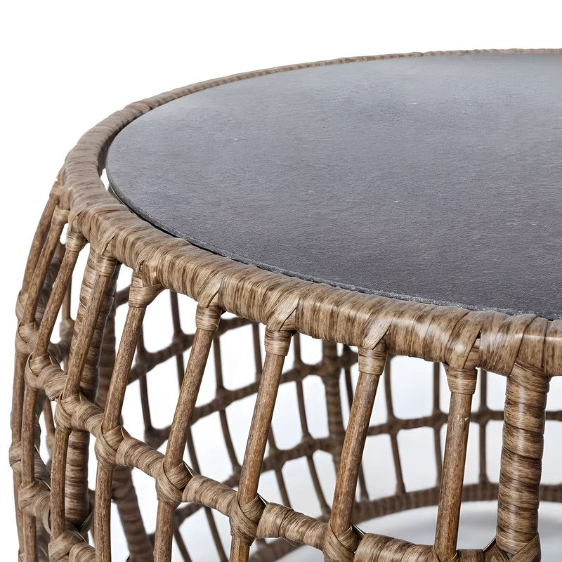 Brown Steel Indoor and Outdoor Coffee Table for Terrace