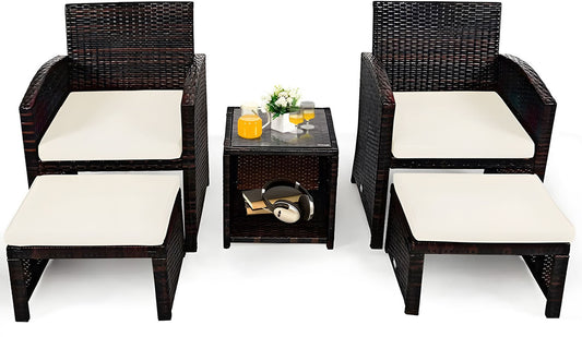 5-Piece Rattan Garden Furniture Set