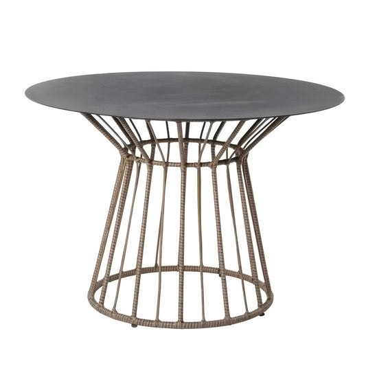 Brown Steel Indoor and Outdoor Dining Table for Terrace