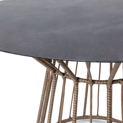 Brown Steel Indoor and Outdoor Dining Table for Terrace