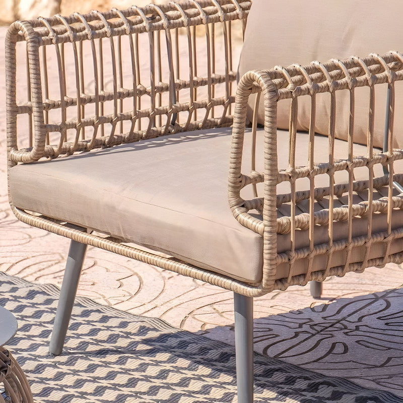 2-Seater Braided Sofa in Synthetic Rattan and Graphite Steel