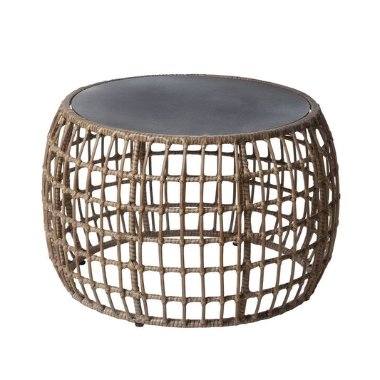 Brown Steel Indoor and Outdoor Coffee Table for Terrace