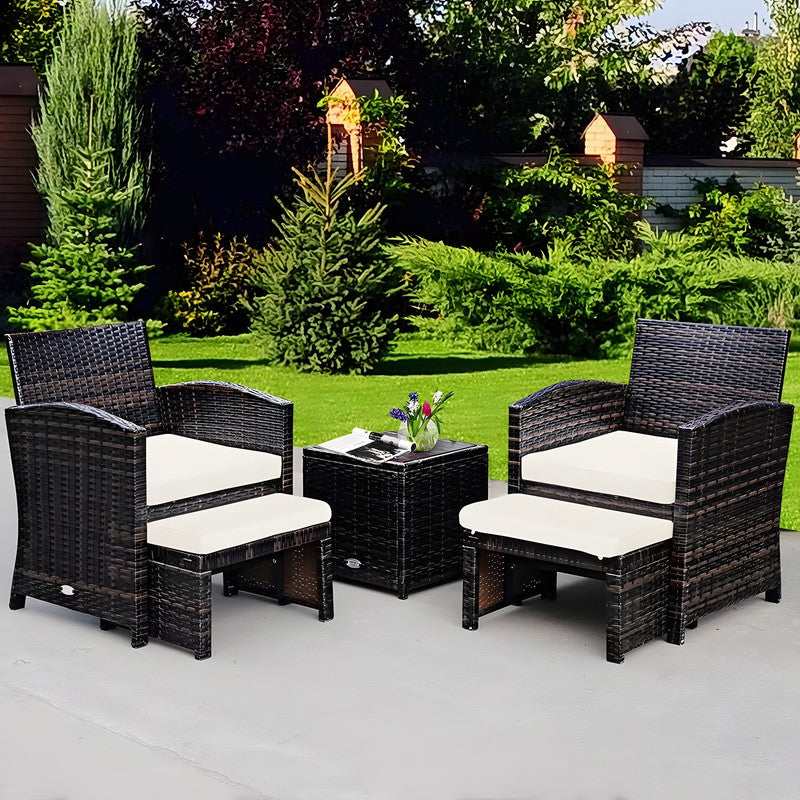 5-Piece Rattan Garden Furniture Set