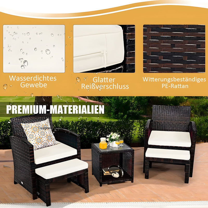 5-Piece Rattan Garden Furniture Set