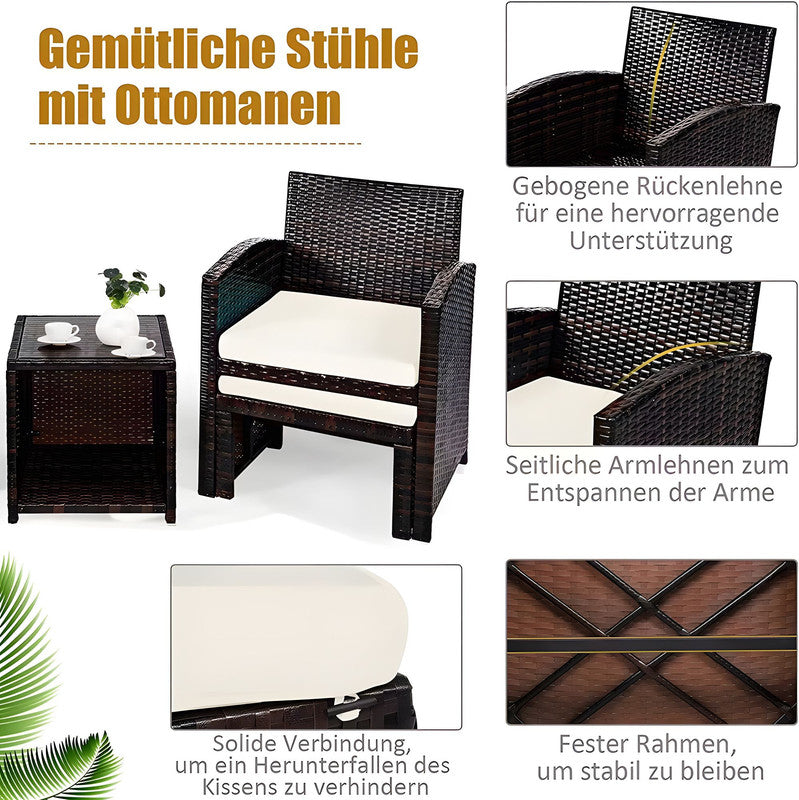 5-Piece Rattan Garden Furniture Set