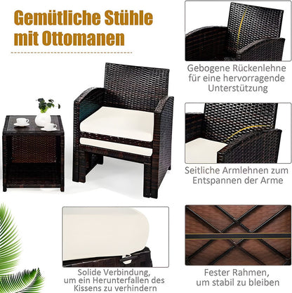 5-Piece Rattan Garden Furniture Set