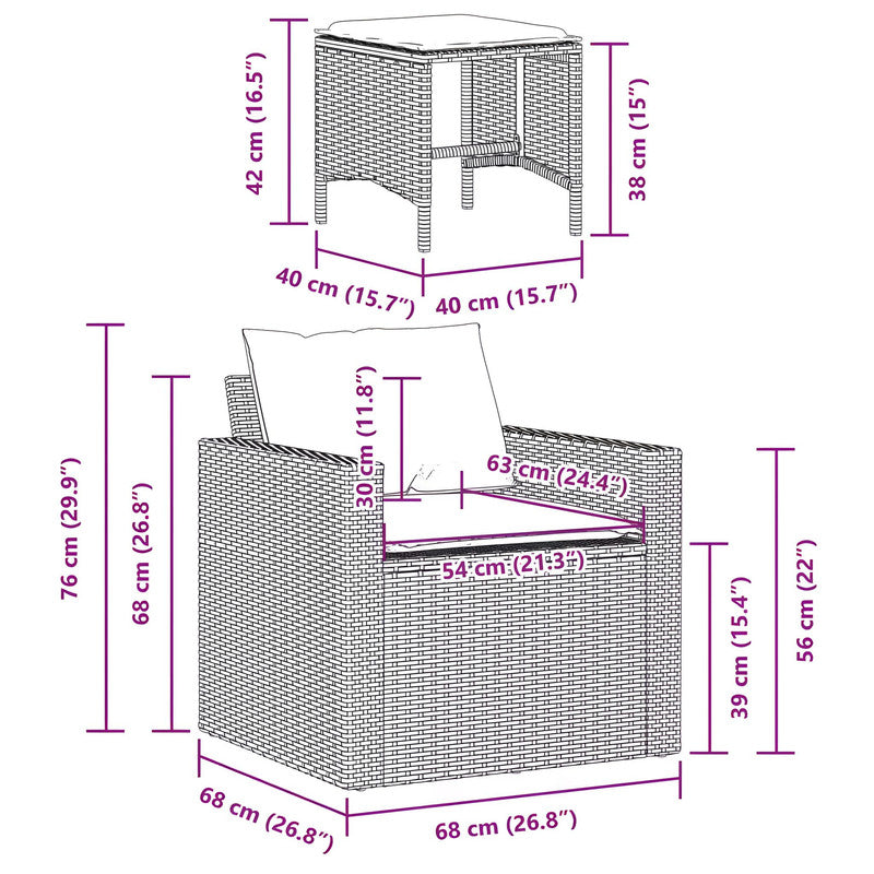 4-piece Garden Dining Set