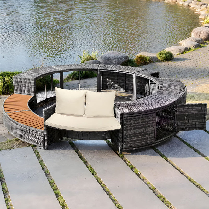 Elegant All-Weather Lounge Set with Storage & Extendable Table
