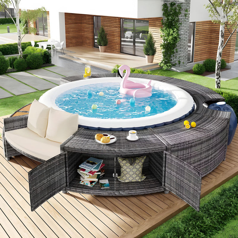Elegant All-Weather Lounge Set with Storage & Extendable Table