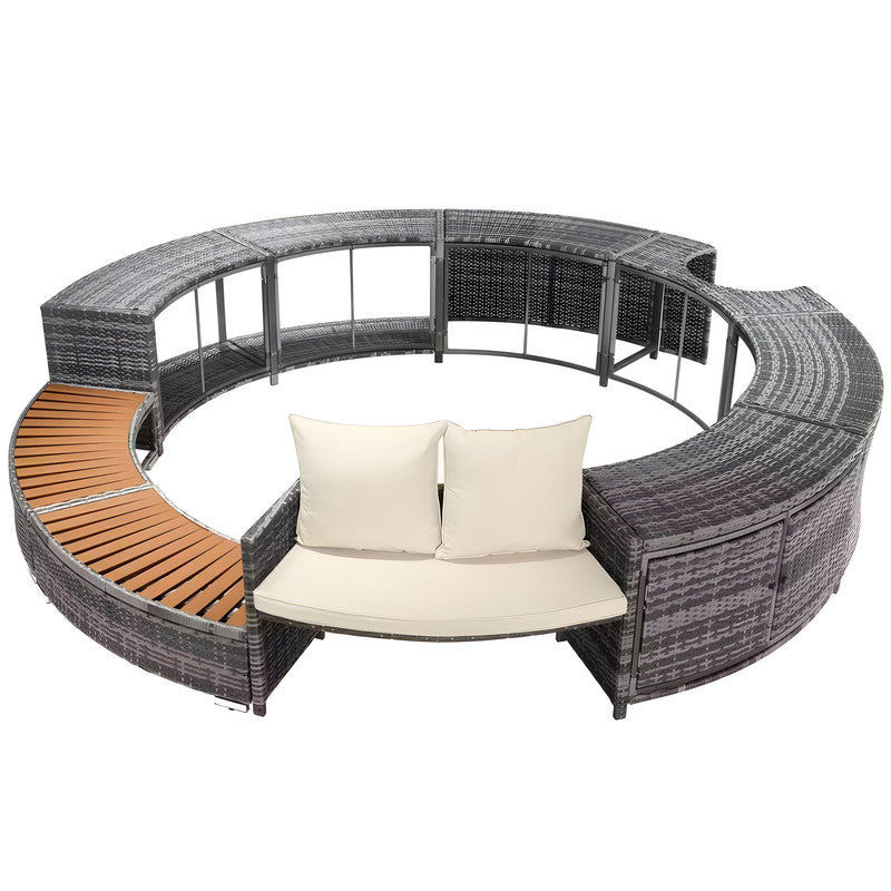 Elegant All-Weather Lounge Set with Storage & Extendable Table