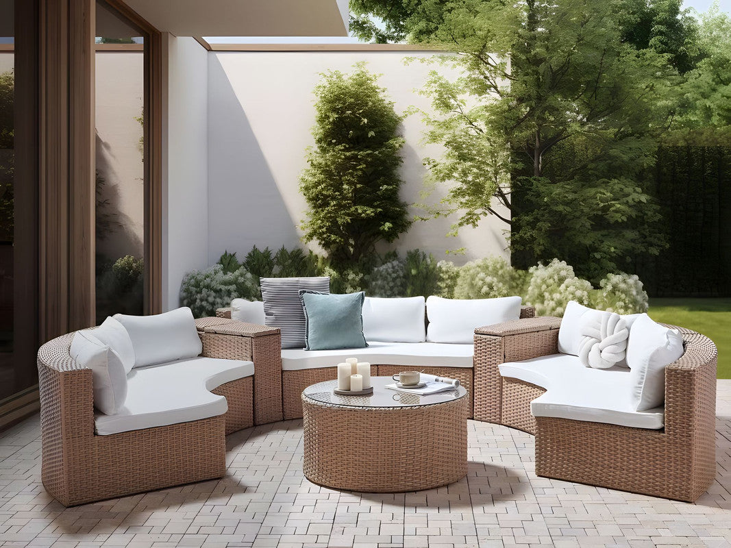9-Person Lounge Set with Storage & Weather Resistance