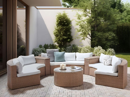 9-Person Lounge Set with Storage & Weather Resistance