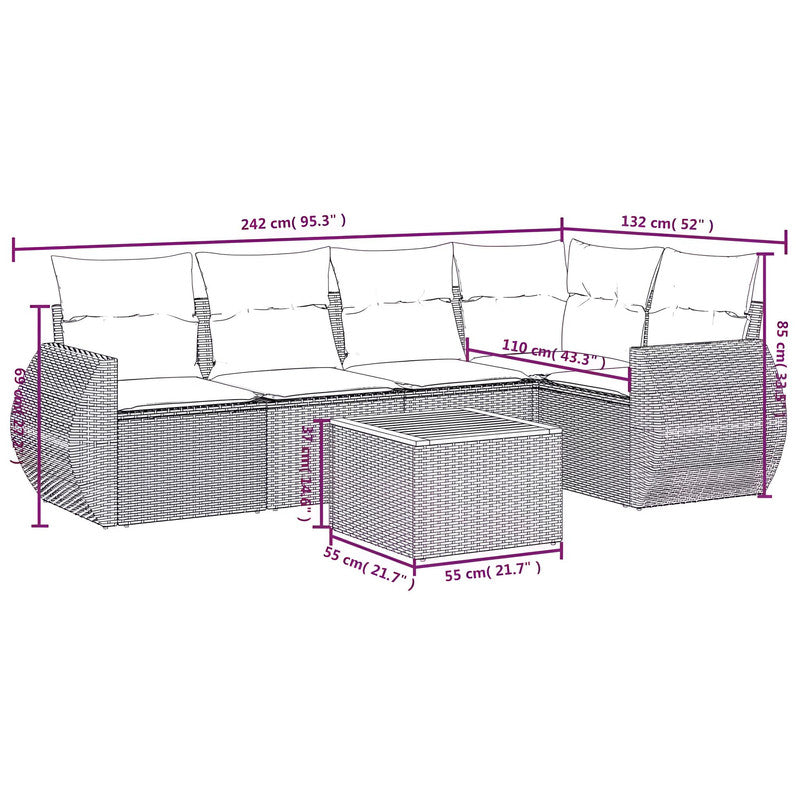 6-piece Garden Dining Set